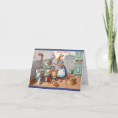 Arthur Thiele Easter Kaart - Mama Bunny Dyes Eggs (Voorkant)