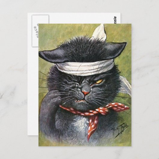 Arthur Thiele - Kat met kiespijn Briefkaart (Voorkant / Achterkant)