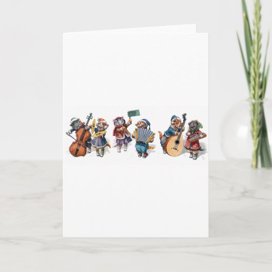 Arthur Thiele - Katten die muziekinstrumenten spel Feestdagen Kaart (Voorkant)