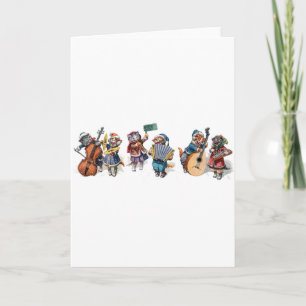 Arthur Thiele - Katten die muziekinstrumenten spel Feestdagen Kaart