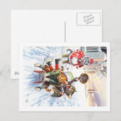 Arthur Thiele - Katten gaan bergafwaarts Sneeuwsle Briefkaart (Voorkant / Achterkant)