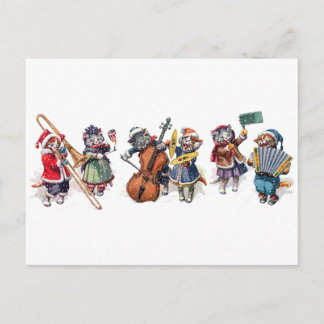 Arthur Thiele - Katten spelen orkest in de sneeuw. Briefkaart
