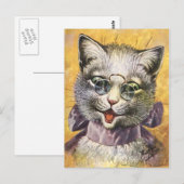 Arthur Thiele - Vrouw Cat met bril Briefkaart (Voorkant / Achterkant)