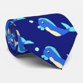 Arthur--Tie met blauwe achtergrond Stropdas (Opgerold)