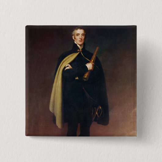 Arthur Wellesley Duke of Wellington Vierkante Button 5,1 Cm (Voorkant)