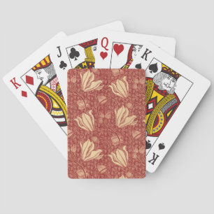 Arthur Wilcock The Lily Vintage Bloem Rood Patroon Pokerkaarten