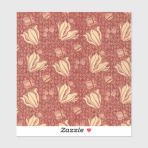 Arthur Wilcock The Lily Vintage Bloem Rood Patroon Sticker