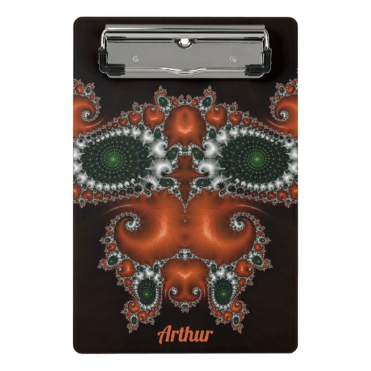 ARTHUR ~ Zwart, rood, groen en wit ontwerp Mini Klembord (Voorkant)