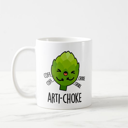 Arti-choke Funny Veggie Artichoke Pun Koffiemok (Links)