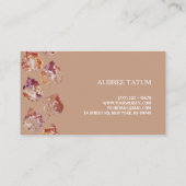 Artiatic Rustic Watercolor Falling Leaves Autumn Visitekaartje (Achterkant)