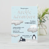 Artic Adventure Birthday Uitnodiging (Staand voorkant)