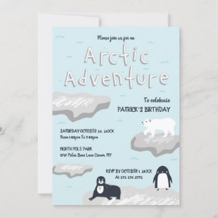 Artic Adventure Birthday Uitnodiging