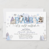 Artic Baby is koud buiten het Baby shower Kaart (Voorkant)