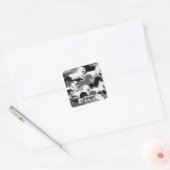 Artic Black en White Camouflage Horse Camo Vierkante Sticker (Envelop)