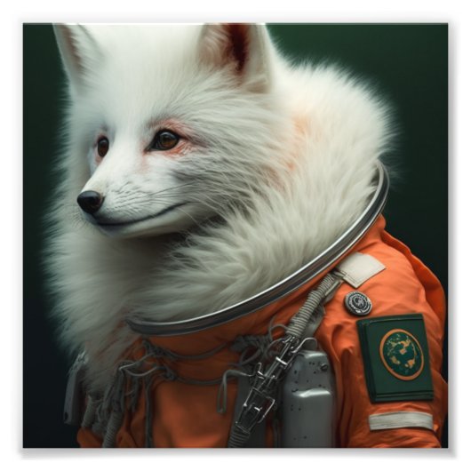 Artic Fox Astronaut Foto Afdruk (Voorkant)