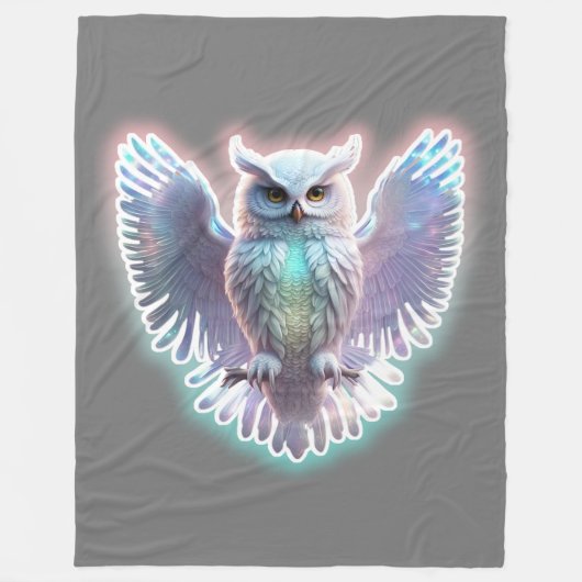 Artic Owl Fleece Deken (Voorkant)