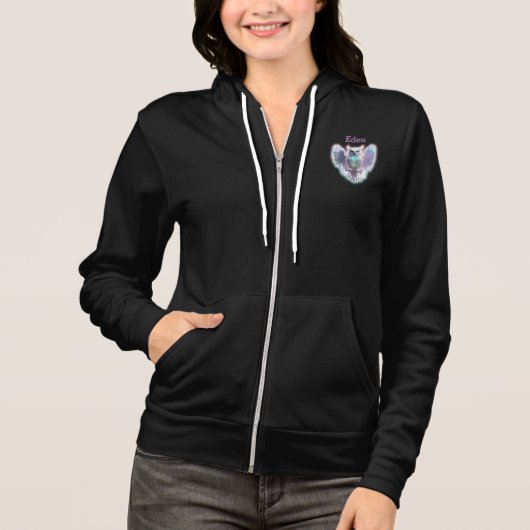 Artic Owl Fleece Deken Hoodie (Voorkant)