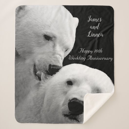 Artic Polar Beer Couple Love Tenderness Passion Sherpa Deken (Voorkant)