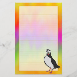 Artic Puffin Colorful Aurora Fine Lond Stationery Briefpapier