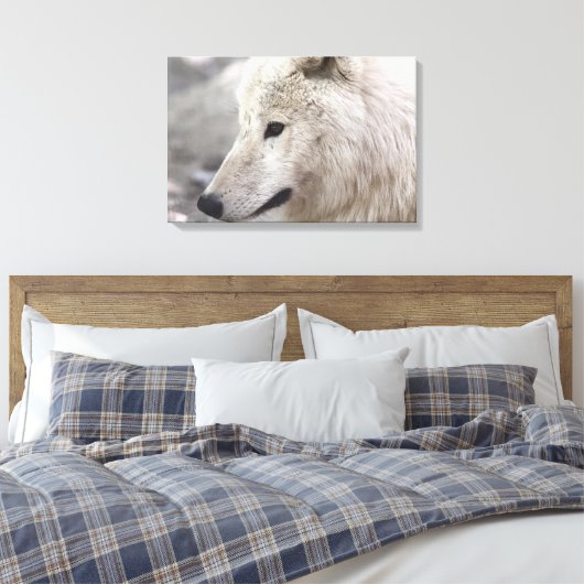 Artic Wolf Lovers Canvas Afdruk (Insitu (Slaapkamer))