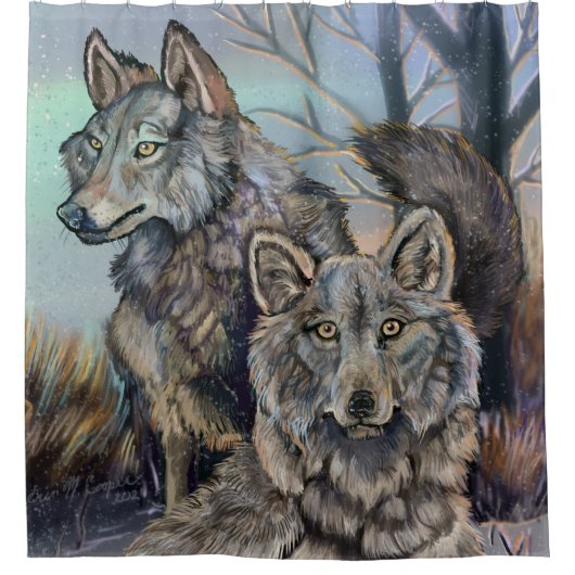 Artic Wolves Wintery Douchegordijn (Voorkant)