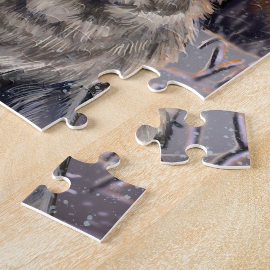 Artic Wolves Wintery Jigzaag Puzzle Legpuzzel (Zijkant)