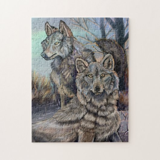 Artic Wolves Wintery Jigzaag Puzzle Legpuzzel (Verticaal)