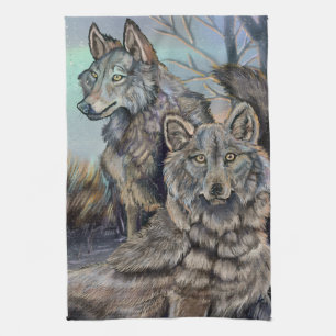 Artic Wolves Wintery Kitchen Towel Theedoek