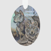 Artic Wolves Wintery Ornament (voorkant)