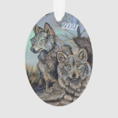 Artic Wolves Wintery Ornament (achterkant)