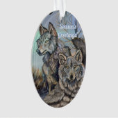 Artic Wolves Wintery Ornament (voorkant)