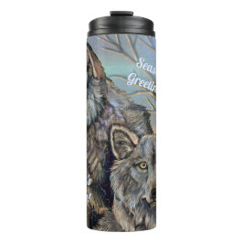 Artic Wolves Wintery Thermosbeker