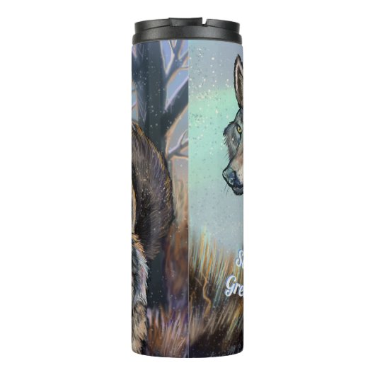 Artic Wolves Wintery Thermosbeker (Achterkant)