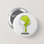Artichoke Doodle Art Button (Voorkant /achterkant)