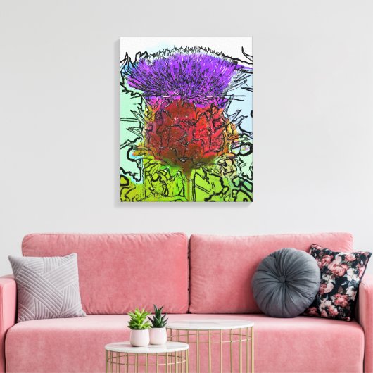 ARTICHOKE FLOWER CANVAS AFDRUK (Insitu (Woonkamer))