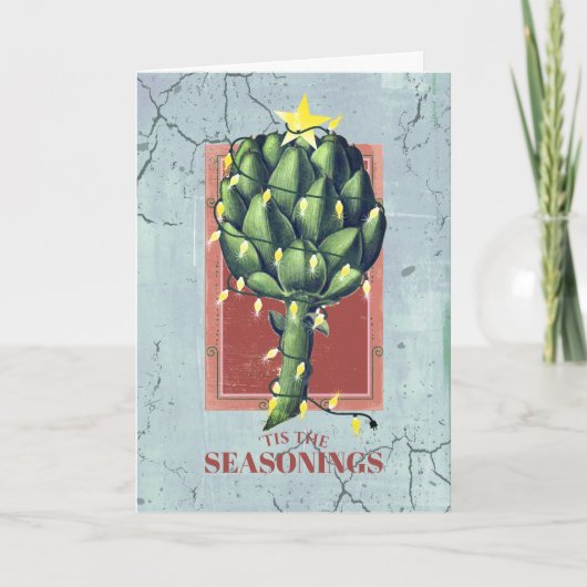 Artichoke kerstverlichting kok catering feestdagen kaart (Voorkant)