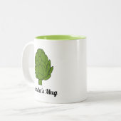 Artichoke Lover Gift Tweekleurige Koffiemok (Voorkant links)