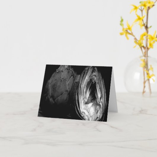 Artichoke Note-kaarten - zwart en wit Kaart (Gele Bloem)