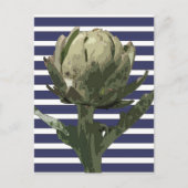 ARTICHOKE ON NAVY STRIPES BRIEFKAART (Voorkant)