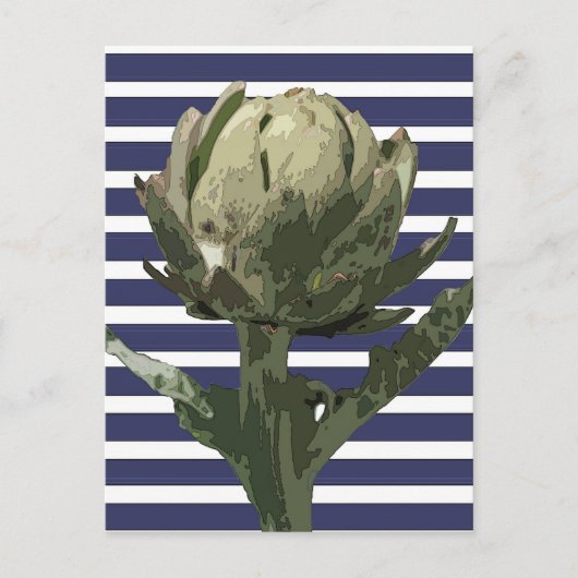 ARTICHOKE ON NAVY STRIPES BRIEFKAART (Voorkant)