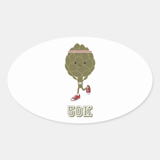 Artichoke Runner 50K Ovale Sticker (Voorkant)
