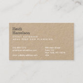 Artichoke Screen Print Catering Kraft Visitekaartje (Achterkant)