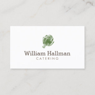 Artichoke Screen Print Catering Logo Groen/Wit Visitekaartje