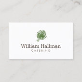 Artichoke Screen Print Catering Logo Groen/Wit Visitekaartje (Voorkant)