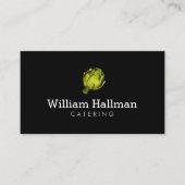 Artichoke Screen Print Catering Logo Groen/Zwart Visitekaartje (Voorkant)