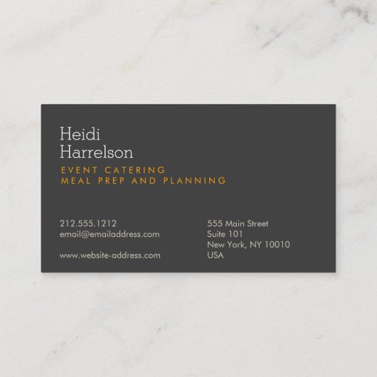 Artichoke Screen Print Catering Logo Zwart/Tan Visitekaartje (Achterkant)