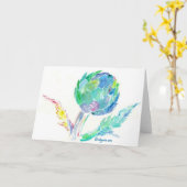 Artichoke Song Fine Art Painting Card Kaart (Gele Bloem)