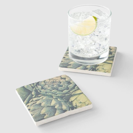 Artichoke Stenen Onderzetter (Zijkant)