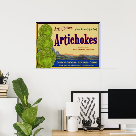 Artichoke Vegetable Art Print (Thuiskantoor)