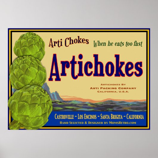 Artichoke  Vegetable Art Print (Voorkant)